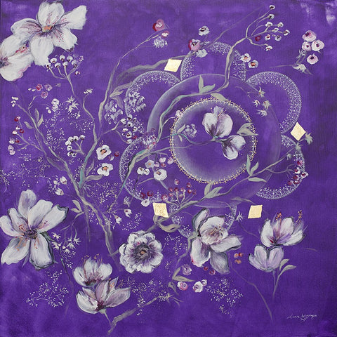 Pictură florală originală Indigo Garden