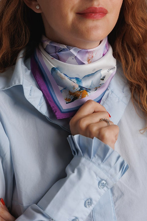 Eșarfă din mătase Soft Violet Touch