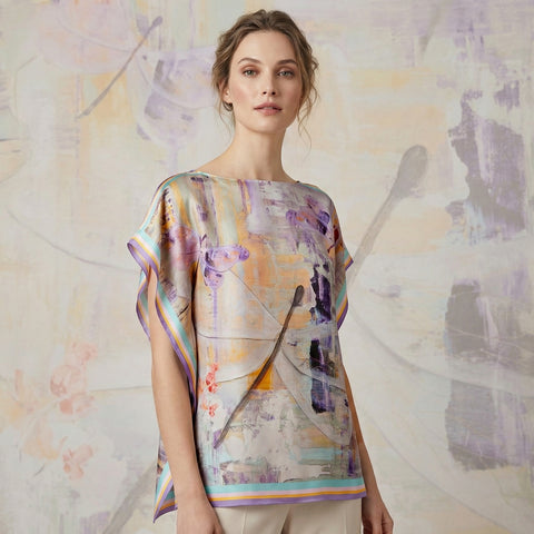Bluză caftan din mătase Dragonfly