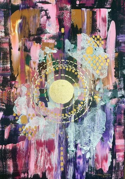 Pictură abstractă originală Vortex Veil