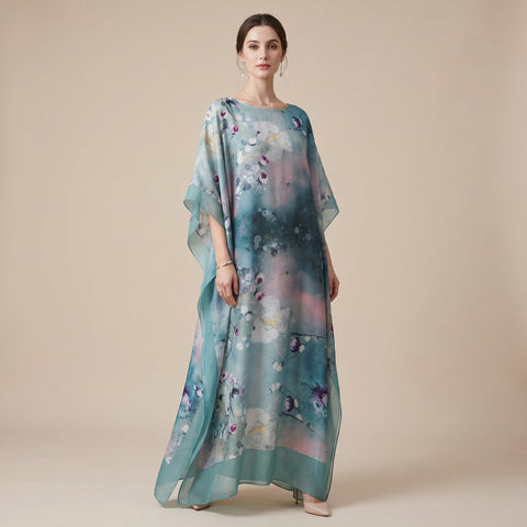 Rochie kaftan mătase Nature Whispering
