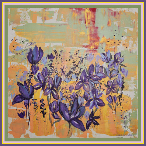 Esarfa matase Irises in the Field