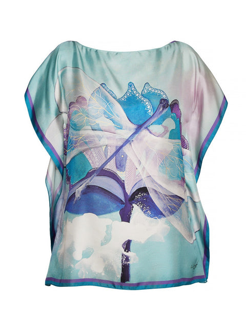 Bluză caftan din mătase Wings