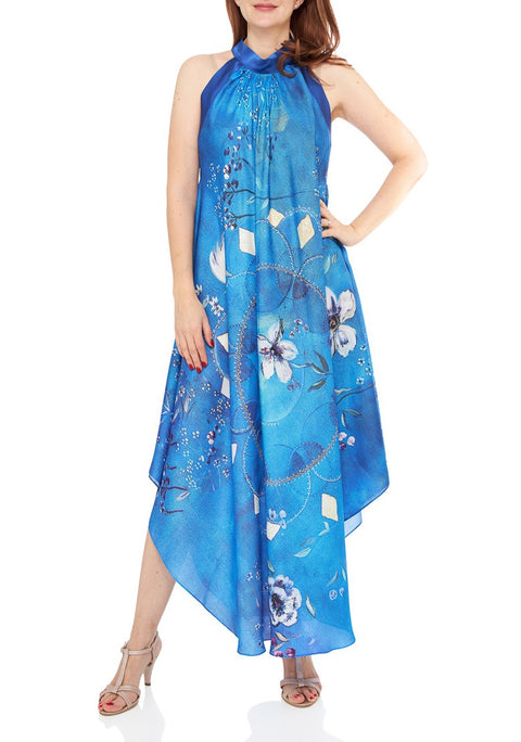 Rochie lunga matase Indigo Essence