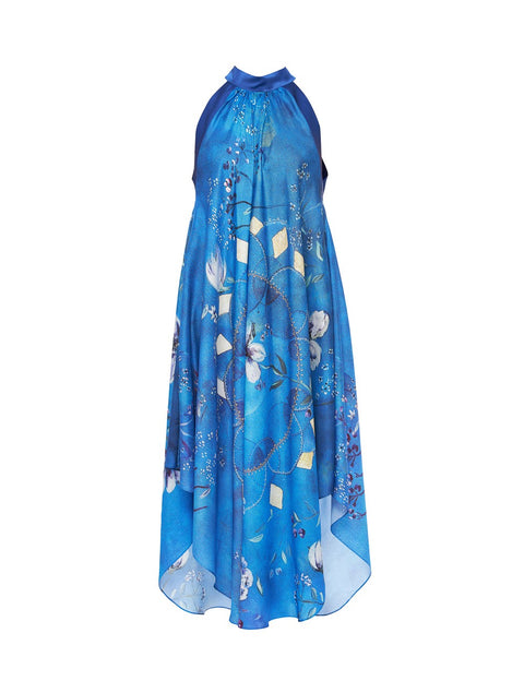 Rochie lunga matase Indigo Essence