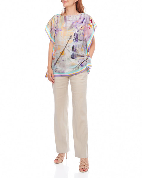Bluză caftan din mătase Dragonfly