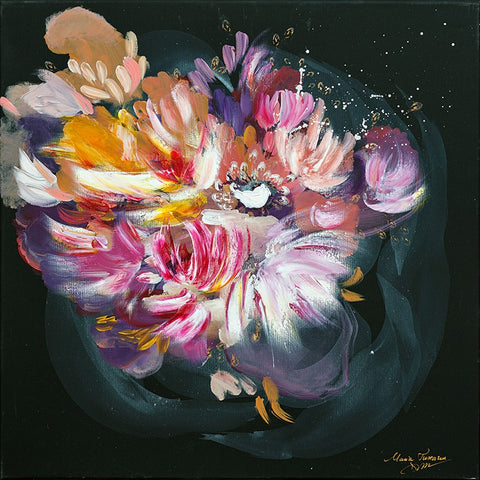 Pictură florală abstractă originală Luminous Petals
