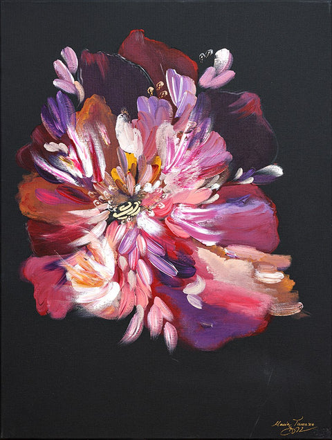 Pictură florală abstractă originală Secret Garden