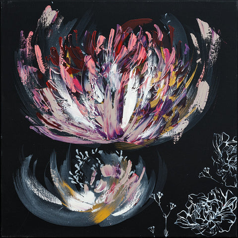 Pictură  originală abstractă Moonlit Blossom
