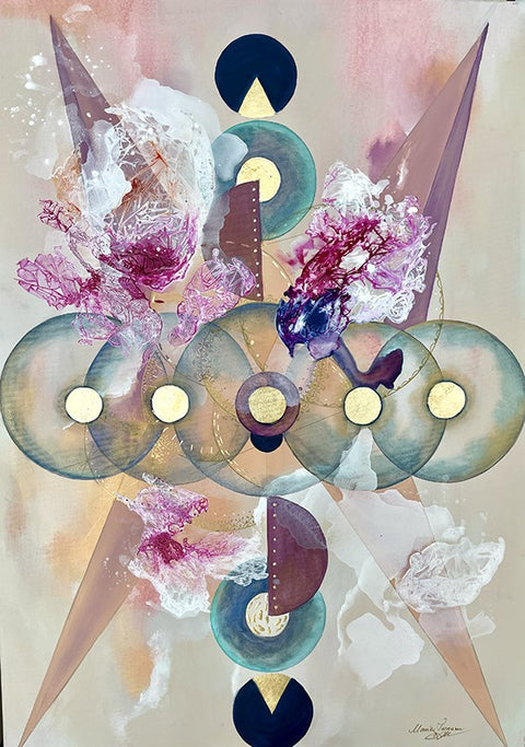 Pictură originală abstractă The Alchemy of Circles