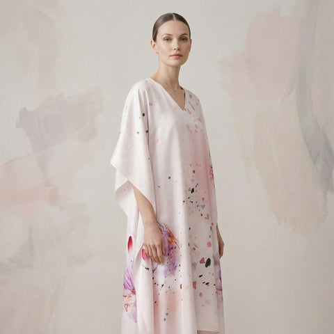 Rochie caftan mătase  Watercolour