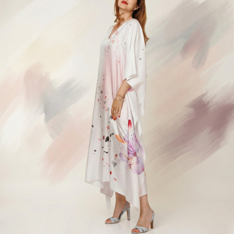 Rochie caftan mătase  Watercolour