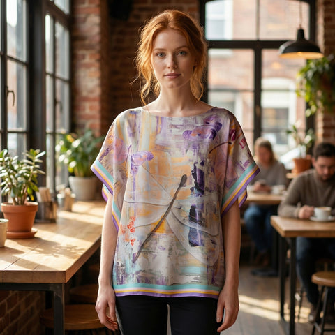 Bluză caftan din mătase Dragonfly