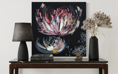 Pictură  originală abstractă Moonlit Blossom