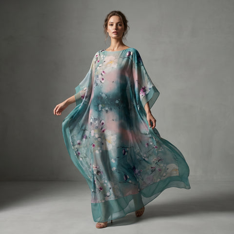 Rochie kaftan mătase Nature Whispering